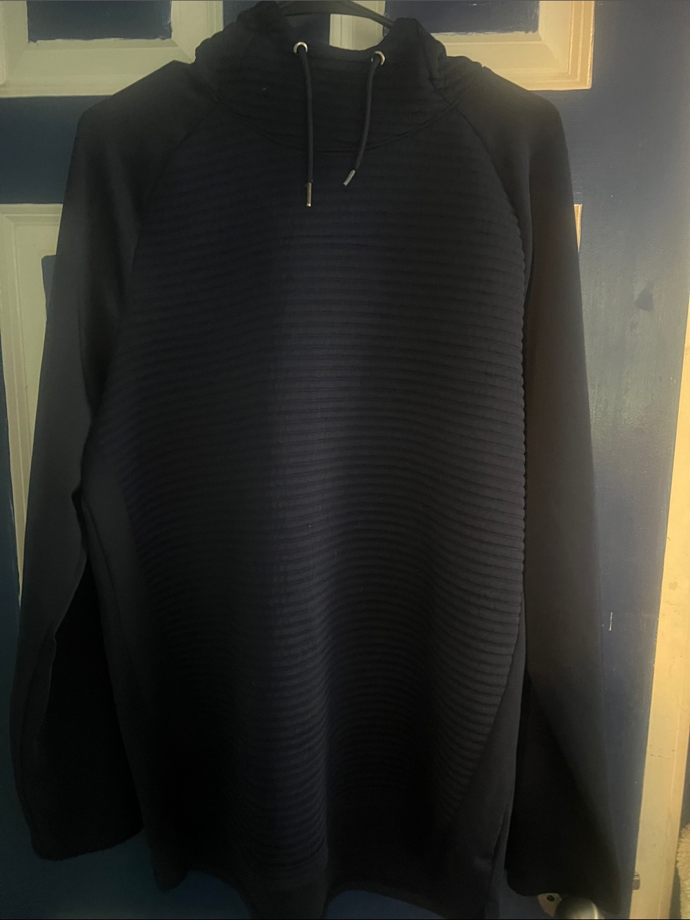 Russell Athletic Navy Ribbed Pullover Hoodie